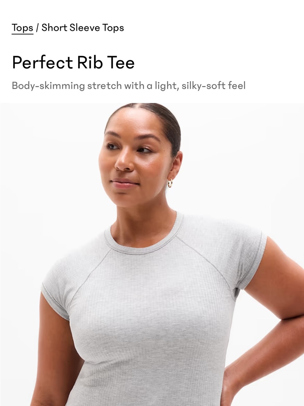 Atheta Perfect Rib Tee - Light Gray
